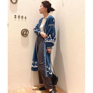 【2way】india袖刺繍デニムガウン