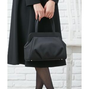 ハンドバッグ タックデザインブラックバッグ「喪服用」