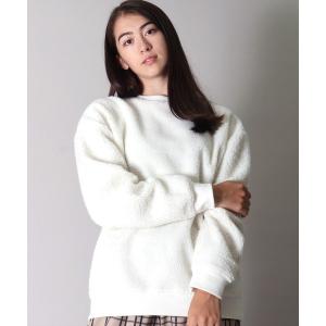 スウェット 【ユニセックス】シープボア クルーネック スウェットトレーナー(BG)