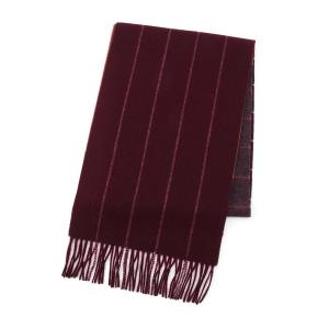 マフラー カシミヤストライプチェックマフラー