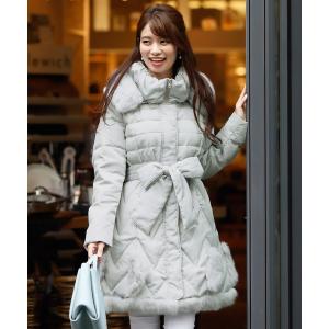 ElegChic コート チェスターコート フォックスファーボタンフェミニン