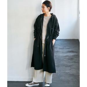 アウター ウエストドロスト裏起毛パーカーコート