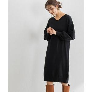 ワンピース もっちりカシミヤタッチVネックニットワンピース