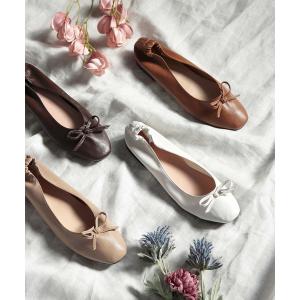 シューズ バレエシューズ スクエアトゥバレエシューズパンプスギャザーシューズ