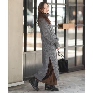 ワンピース リブニット ロングワンピース レディース