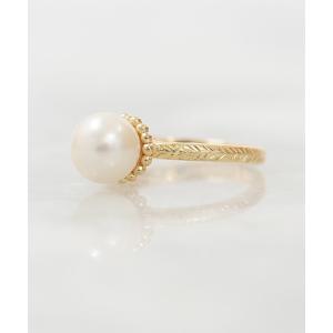 指輪 a Cote K10 パール 大粒 ミルククラウン マットリング