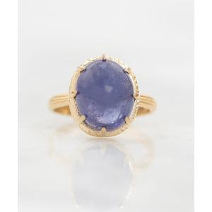 指輪 a Cote K10 タンザナイト オーバル カボション 大粒 マットリング