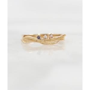 指輪 a Cote K10 3粒 天然石 ブローイング マットリング