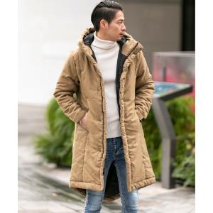 ダウン ダウンジャケット マイクロファイバーダウン 中綿 ／ ウーリー フーディーブルゾン（ロング丈）