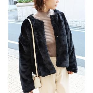 ジャケット ノーカラージャケット フェイクファーノーカラー