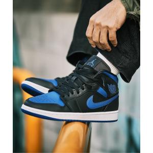 スニーカー AIR JORDAN 1 MID エア ジョーダン 1 MID 554724-068 BLACK/HYPER ROYAL-WHITE