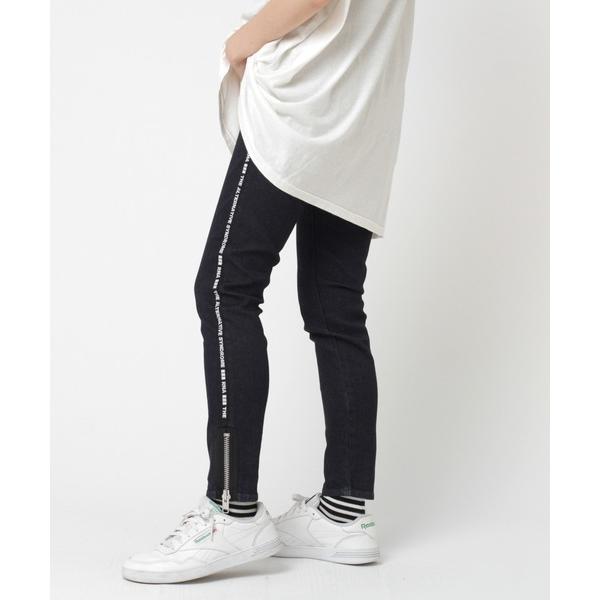 パンツ R3694 ロゴライン＆ZIPスキニー レディース