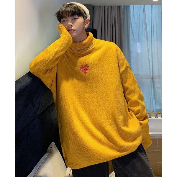 セーター ニット 「neos -addictive design-」ルーズシルエット ハート刺繍 タ...