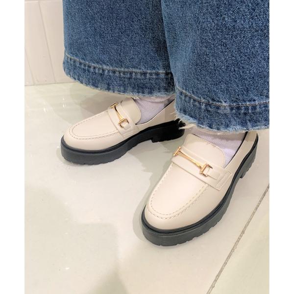 ローファー 「R＆E」超軽量厚底ビット付きローファー レディース