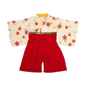 ベビー服 キッズ レトロ和柄袴ロンパース