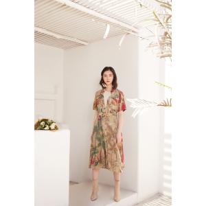 ワンピース 迷彩柄サファリシャツドレス