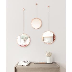 鏡 umbra/ディマ ラウンドミラー 3個入り ブロンズ レディース メンズ