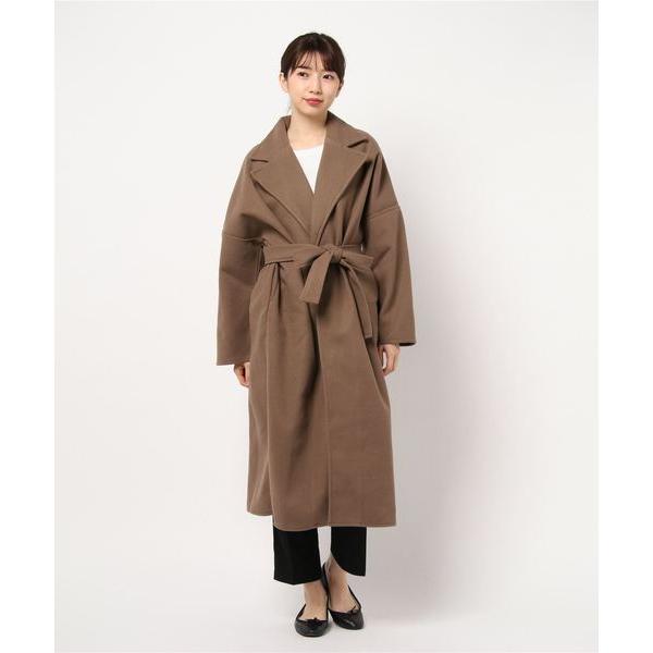 コート チェスターコート ソフトメルトンテーラードガウンコート レディース