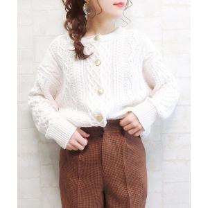 ニット 前後2WAYケーブル柄ニットプルオーバー