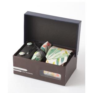 ネクタイ 花柄ネクタイ　メンズ スーツ ギフト箱4点セット ナロータイ