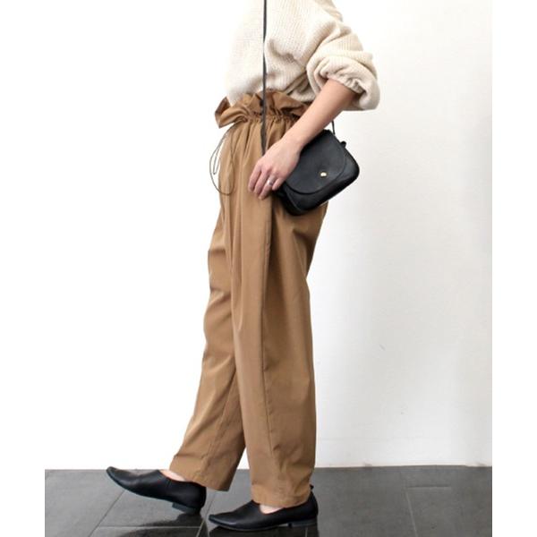 パンツ シャークスキンドロストワイドテーパードパンツ レディース