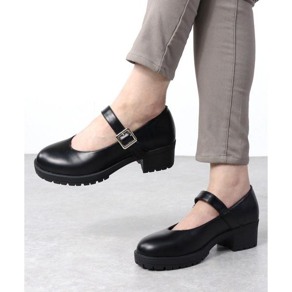 フォーマルシューズ AAA / 厚底チャンキーヒールメリージェーンパンプス(3582)　厚底軽量タン...