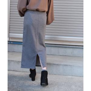 スカート 裏起毛スウェットタイトスカート