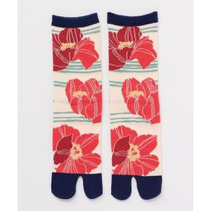 靴下 「カヤ」足袋型くつ下23〜25cm けしの花 レディース