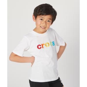 キッズ tシャツ Tシャツ 「CROCS /クロックス」キッズロゴ刺繍Tシャツ / ボーイズ ガールズ レインボーロゴ｜zozo