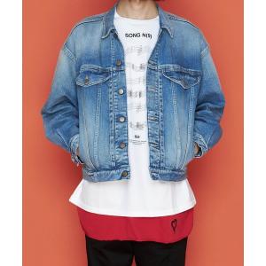 メンズ ジャケット Gジャン BIG SHOULDER STRETCH DENIM JACKET(DAMAGE)｜zozo