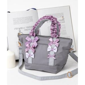 ショルダーバッグ バッグ フリルトートバッグ(2way/ショルダー紐付き)「Msize」