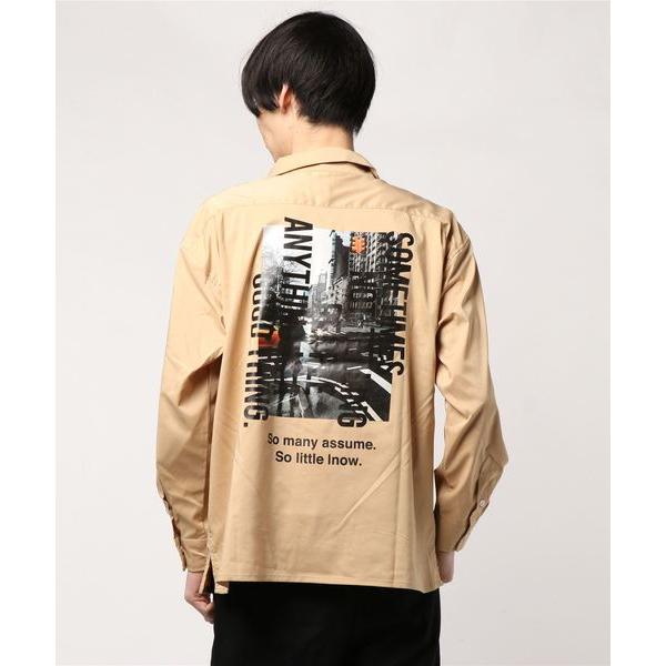 シャツ フォトバックプリントオープンカラーシャツ メンズ レディース