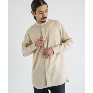シャツ ブラウス 日本製 オーバーサイズ 長袖バンドカラーシャツ Solid B.C L/S shirts