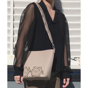ショルダーバッグ バッグ 【CURIBISCUI】パイソン柄配色ワンショルダーバッグ