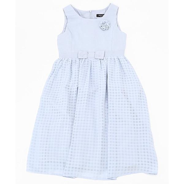 ドレス 発表会 卒園式 入学式 コサージュ付き シアーチェック ワンピース（140〜160cm） キ...