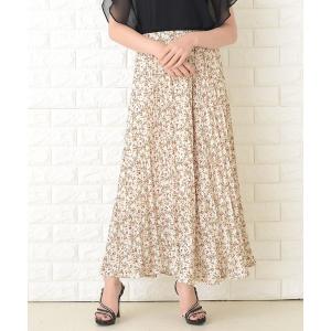 Lace Ladies スカート 小花柄プリーツフレアロングスカート Lace Ladies スカート 小花柄プリーツフレアロングスカート