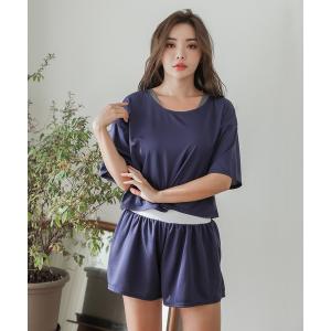 水着 カバーTシャツ＆ショートパンツ付スポーティタンキニ 水着4点セット レディース