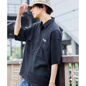 シャツ Mark Gonzales/マークゴンザレス 別注 リラックスドレープ レギュラーカラーシャツ クレリックシャツ 1/2 sleeve CPO