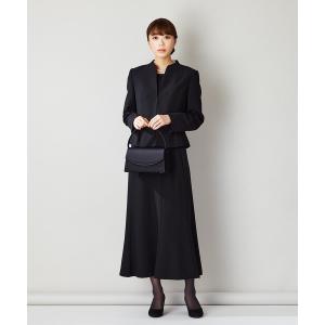 【喪服・礼服 WEB限定】ミモレ丈マーメードスカート3点セット ブラックフォーマルアンサンブル