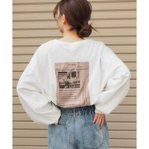 tシャツ Tシャツ 【web限定アイテム】英字新聞風後ろワッペンロンＴ｜zozo