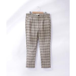 パンツ Anchor Smith / アンカースミス グレンチェック柄タックスリムテーパードスラックス