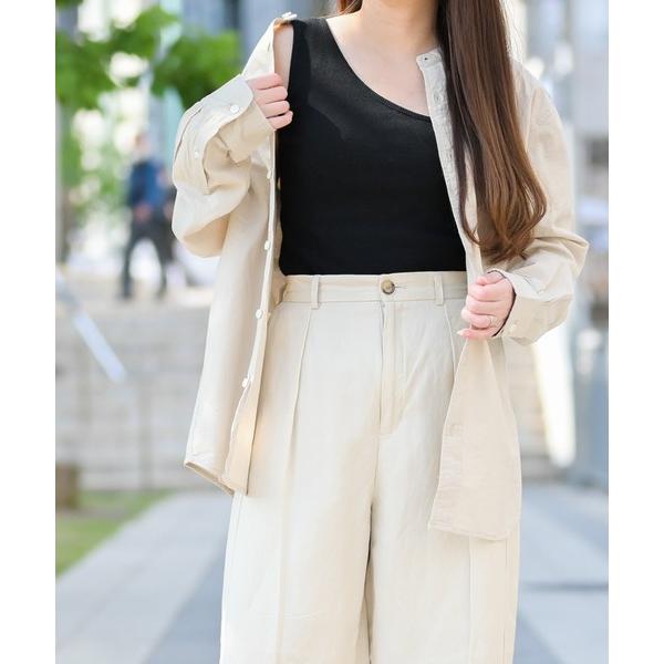 シャツ 「a」ライトオックス バンドカラー無地＆チェック長袖シャツ メンズ レディース