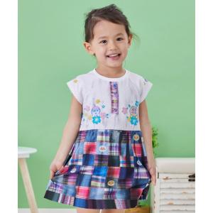キッズ ワンピース 日本製フォトパッチワークワンピース