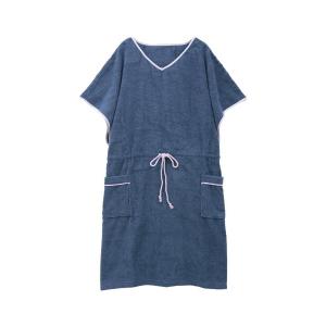 パジャマ ルームウェア 「お風呂上りをもっと快適に」 綿100％パイル バスポンチョ バスラップ ワンピース 涼しい 夏 レディース