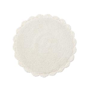 ラグ ラグマット プリル マット 500×500 ホワイト×シルバー