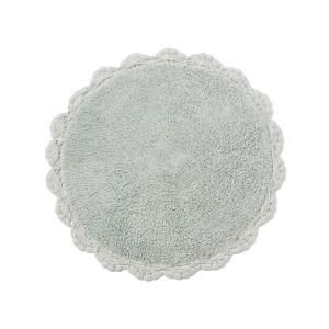 ラグ ラグマット プリル マット 500×500 ライトグリーン×シルバー