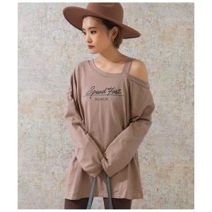 tシャツ Tシャツ サイドスリットワンショルダートップス