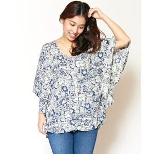 トップス 【Kahiko】ハワイアンプリントバタフライトップス