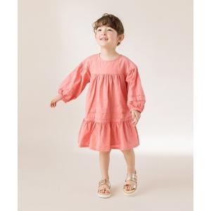 ワンピース タックフリル長袖ワンピース