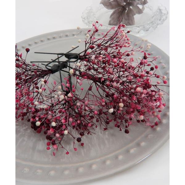 髪飾り カスミソウ紅 レディース